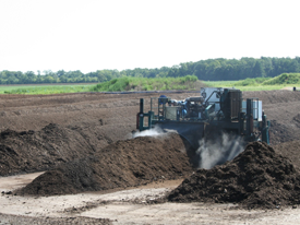 Compost is Placed in Windrows